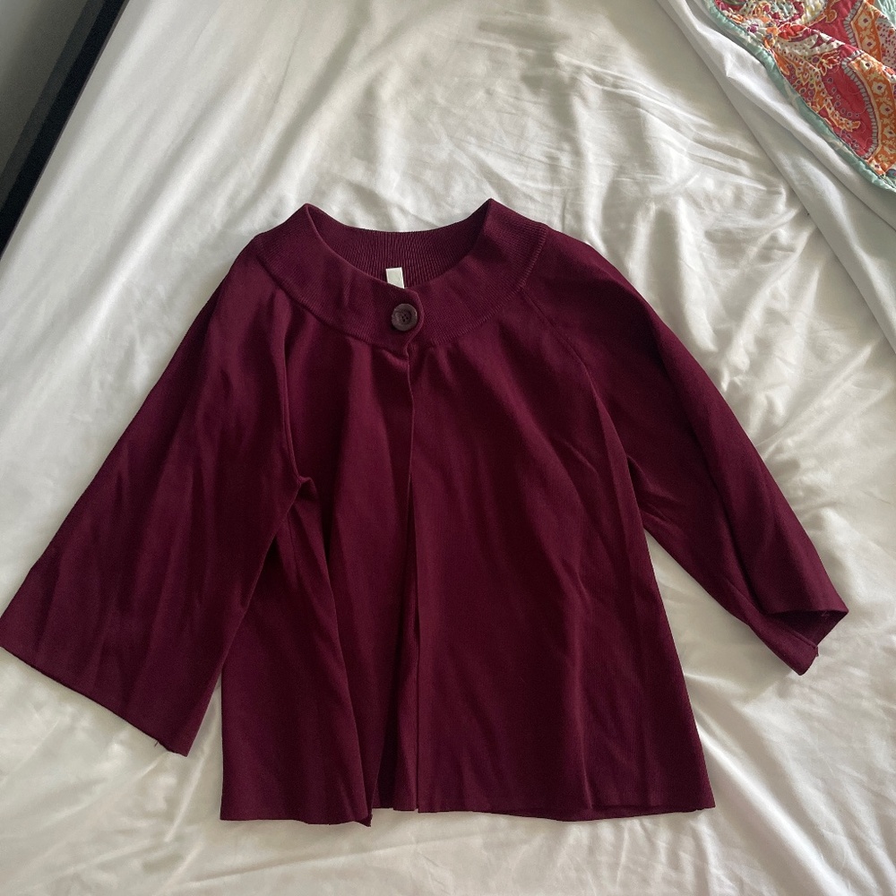 Cover up sweater size large maroon